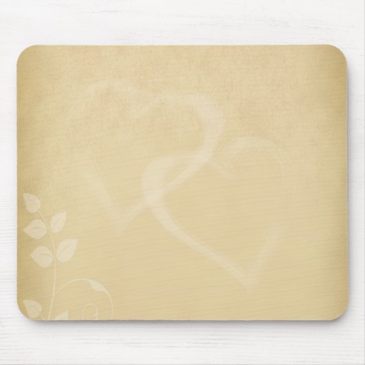 Vintage Sand-Farb-Herzen Mousepad (Vorne)
