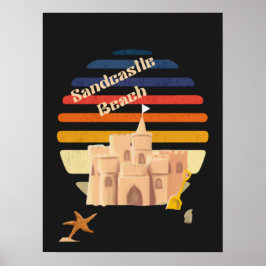 Vintage Sandburgen im Sand Poster