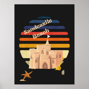 Vintage Sandburgen im Sand Poster