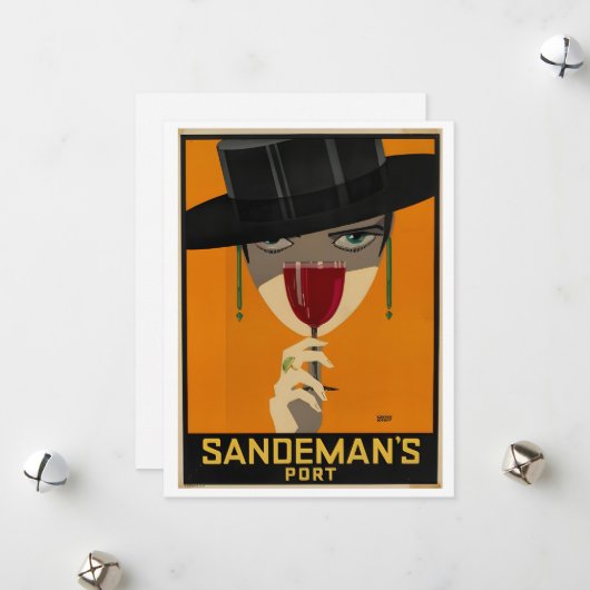 Vintage Sandeman Werbung Feiertagskarte (Vorderseite/Rückseite Beispiel)