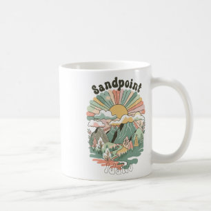 Vintage Sandpoint Idaho Berge Wandern Sonnenunterg Kaffeetasse