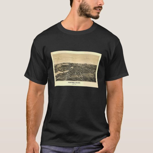 Vintage Sanford ME Map  1889  T-Shirt (Vorderseite)
