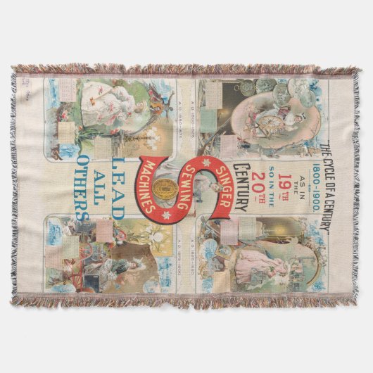 Vintage Sängernähmaschine Decke (Vorderseite)