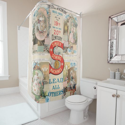 Vintage Sängernähmaschine Duschvorhang (Beispiel)