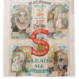 Vintage Sängernähmaschine Duschvorhang