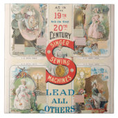 Vintage Sängernähmaschine Fliese (Vorderseite)