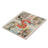 Vintage Sängernähmaschine Fliese (Seite)