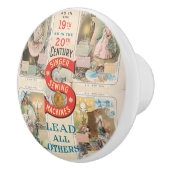 Vintage Sängernähmaschine Keramikknauf (Rechts)