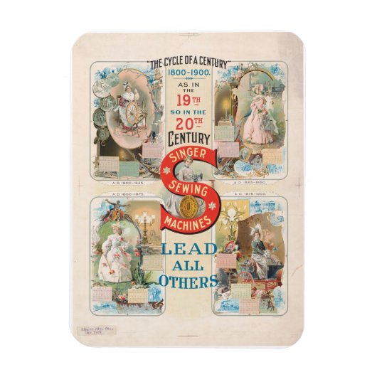 Vintage Sängernähmaschine Magnet (Vertikal)