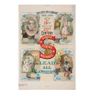 Vintage Sängernähmaschine Poster
