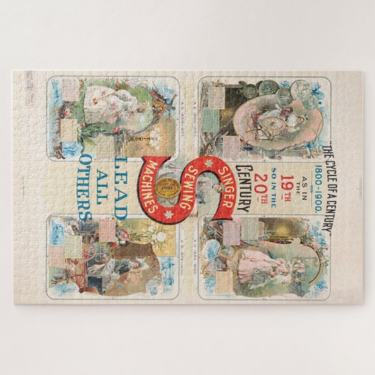 Vintage Sängernähmaschine Puzzle (Horizontal)