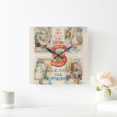 Vintage Sängernähmaschine Quadratische Wanduhr (Zuhause)