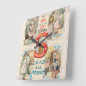 Vintage Sängernähmaschine Quadratische Wanduhr (Winkel)