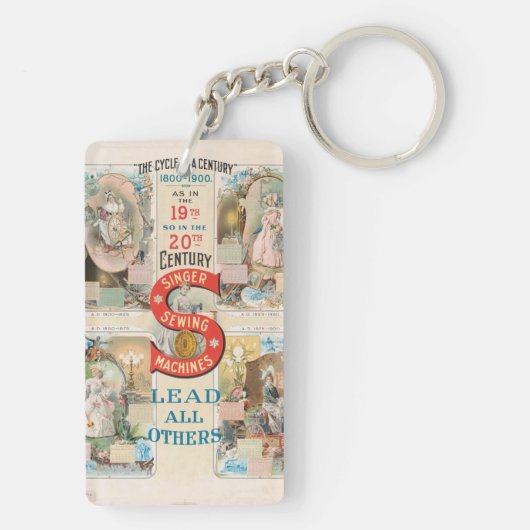 Vintage Sängernähmaschine Schlüsselanhänger (Rückseite)