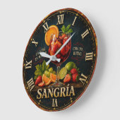 Vintage Sangria  Große Wanduhr (Winkel)