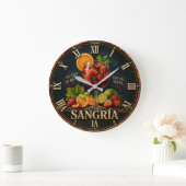 Vintage Sangria  Große Wanduhr (Zuhause)