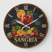 Vintage Sangria  Große Wanduhr (Vorderseite)