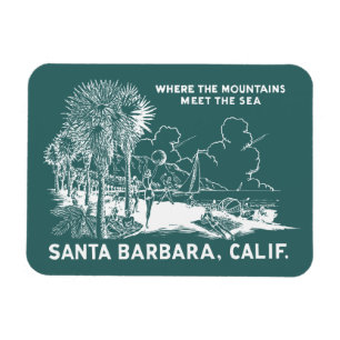 Vintage Sankt Barabara Kalifornien Magnet