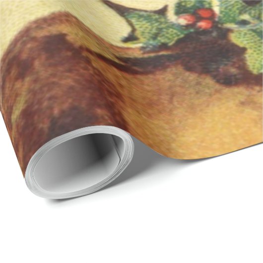 Vintage Sankt Geschenkpapier (Rolleneckpunkt)