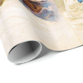 Vintage Sankt mit Teddy und Schiff Geschenkpapier (Rolleneckpunkt)