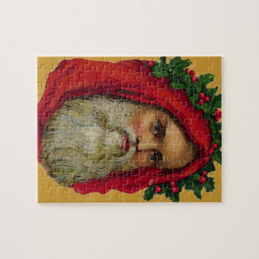 Vintage Sankt mit Wreath Puzzle (Horizontal)
