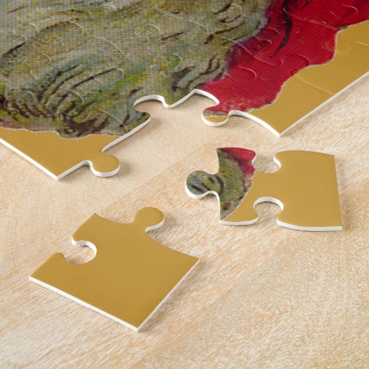 Vintage Sankt mit Wreath Puzzle (Seite)