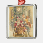 Vintage Sankt Silbernes Ornament (Links)