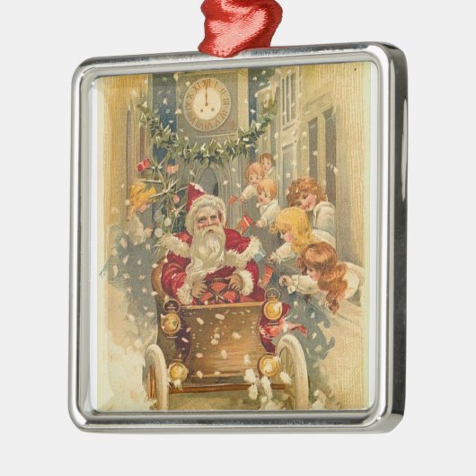 Vintage Sankt Silbernes Ornament (Links)