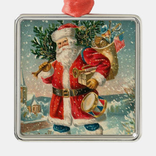 Vintage Sankt Silbernes Ornament
