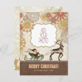 Vintage Sankt u. Ren Feiertagspostkarte (Vorne/Hinten)