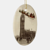Vintage Sankt über BigBen London Weihnachten Keramikornament (Rechts)