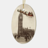 Vintage Sankt über BigBen London Weihnachten Keramikornament (Links)