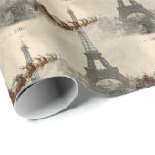 Vintage Sankt über Geschenkpapier (Rolleneckpunkt)