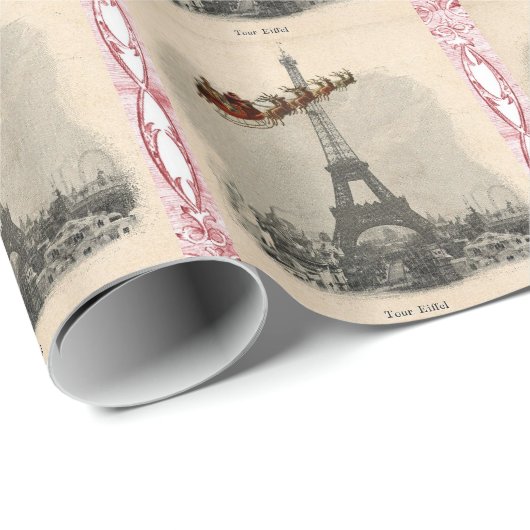 Vintage Sankt über Geschenkpapier (Rolleneckpunkt)