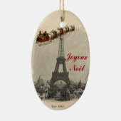 Vintage Sankt über Paris-Weihnachtsverzierung Keramikornament (Rechts)