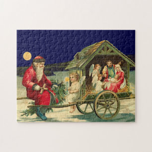 Vintage Sankt- und Nativityszene Puzzle