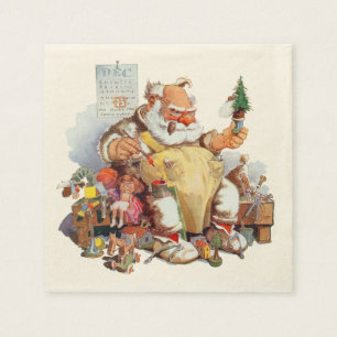Vintage Sankt-Weihnachtstafelservietten Serviette