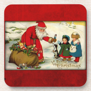 Vintage Sankt-WeihnachtsUntersetzer Untersetzer