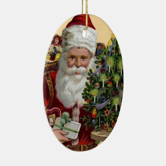 Vintage Sankt-Weihnachtsverzierung Keramik Ornament (Rechts)