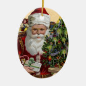 Vintage Sankt-Weihnachtsverzierung Keramik Ornament (Vorne)