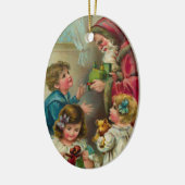 Vintage Sankt-Weihnachtsverzierung Keramikornament (Links)