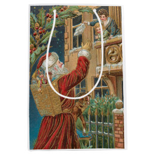 Vintage Sankt, welche die Geschenke personalisiert Mittlere Geschenktüte