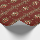 Vintage Santa and Gold Lace Geschenkpapier (Ecke)