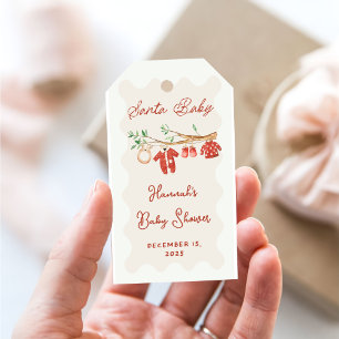 Vintage Santa Baby Weihnachten Baby Shower Geschenkanhänger
