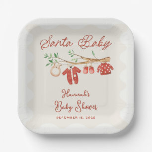 Vintage Santa Baby Weihnachten Baby Shower Pappteller
