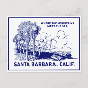Vintage Santa Barabara Kalifornien Postkarte