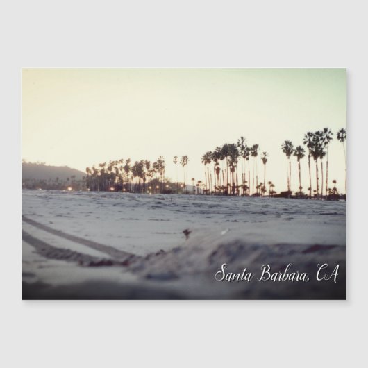 Vintage Santa Barbara Beach Magnetic Card Magnetkarte (Vorderseite)