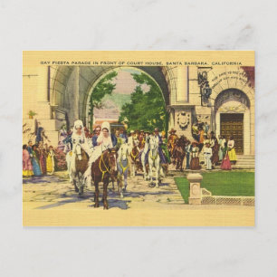 Vintage Santa Barbara Gerichtsgebäude Gay Fiesta Postkarte