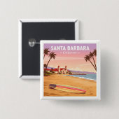 Vintage Santa Barbara Kalifornien Button (Vorne & Hinten)