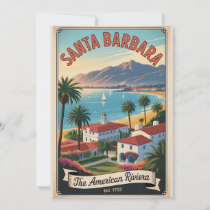 Vintage Santa Barbara Kalifornien Retro-Reiseziel Feiertagskarte